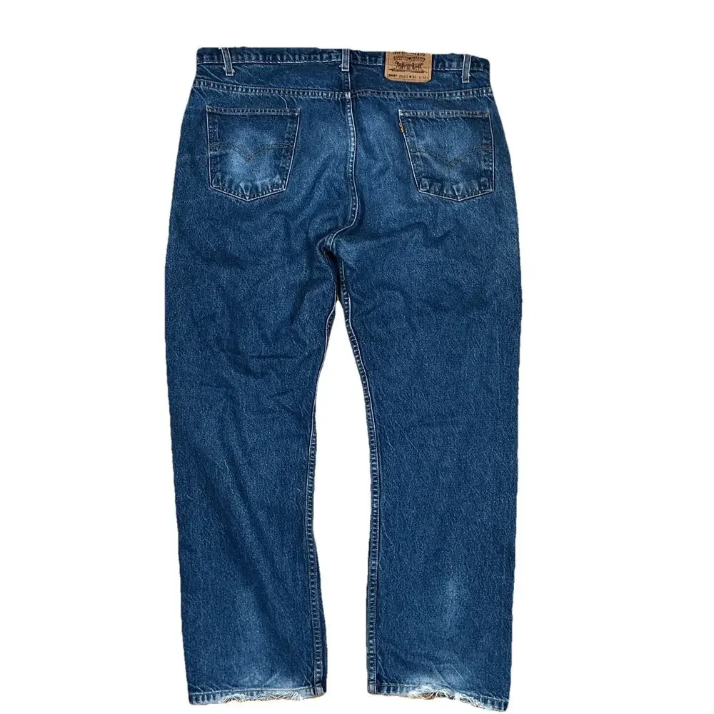 VTG 90s Levi's 505 Blue Denim Jeans 42x30 Orange Tab Medium Wash Straight Leg